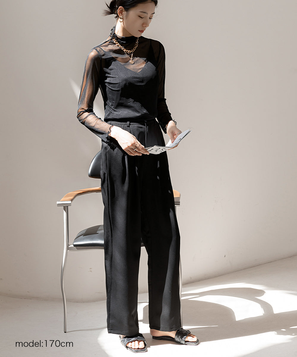 メゾンドラティール maison de LATIR 重ね着用アイテムインナーウェアー シアー素材 (ホワイト) ホワイト