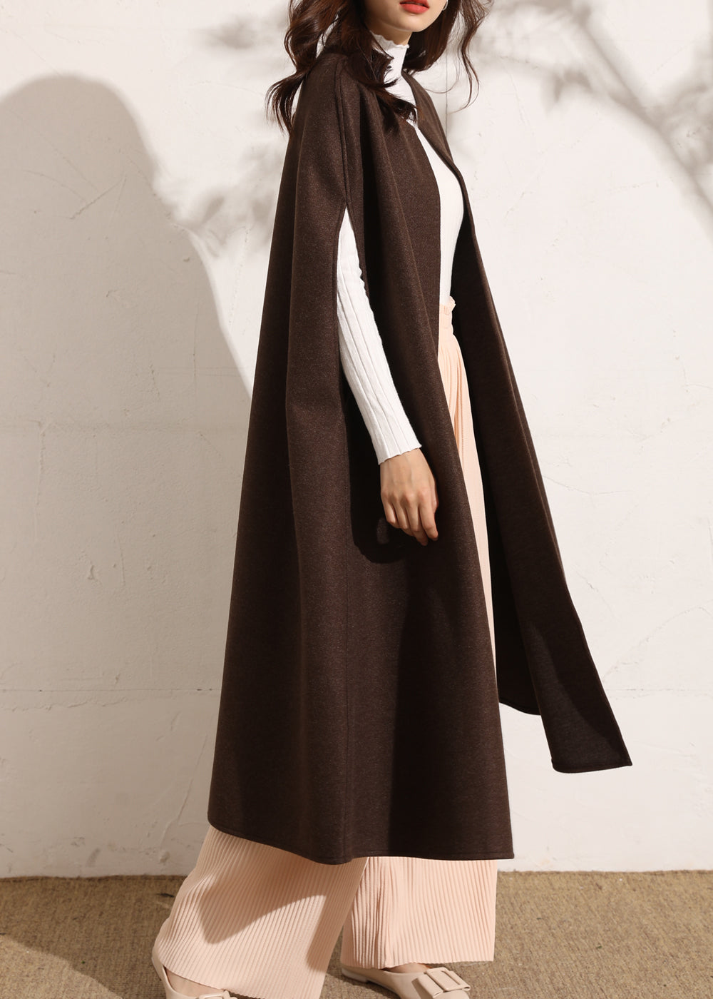 メゾンドラティール maison de LATIR ノースリーブミドル丈コート ベスト・ジレ (ブラウン) ブラウン