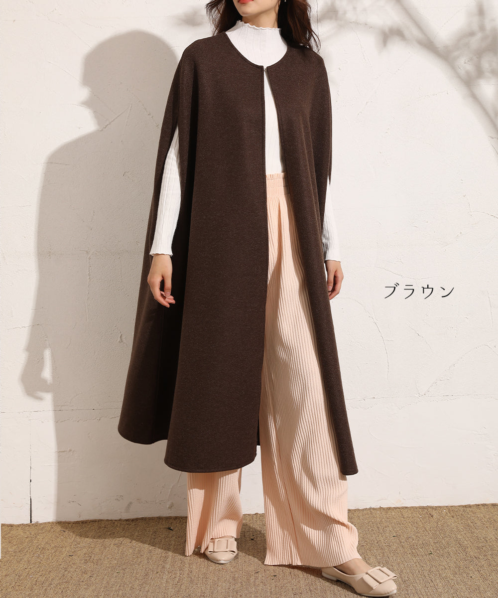 メゾンドラティール maison de LATIR ノースリーブミドル丈コート ベスト・ジレ (ブラウン) ブラウン