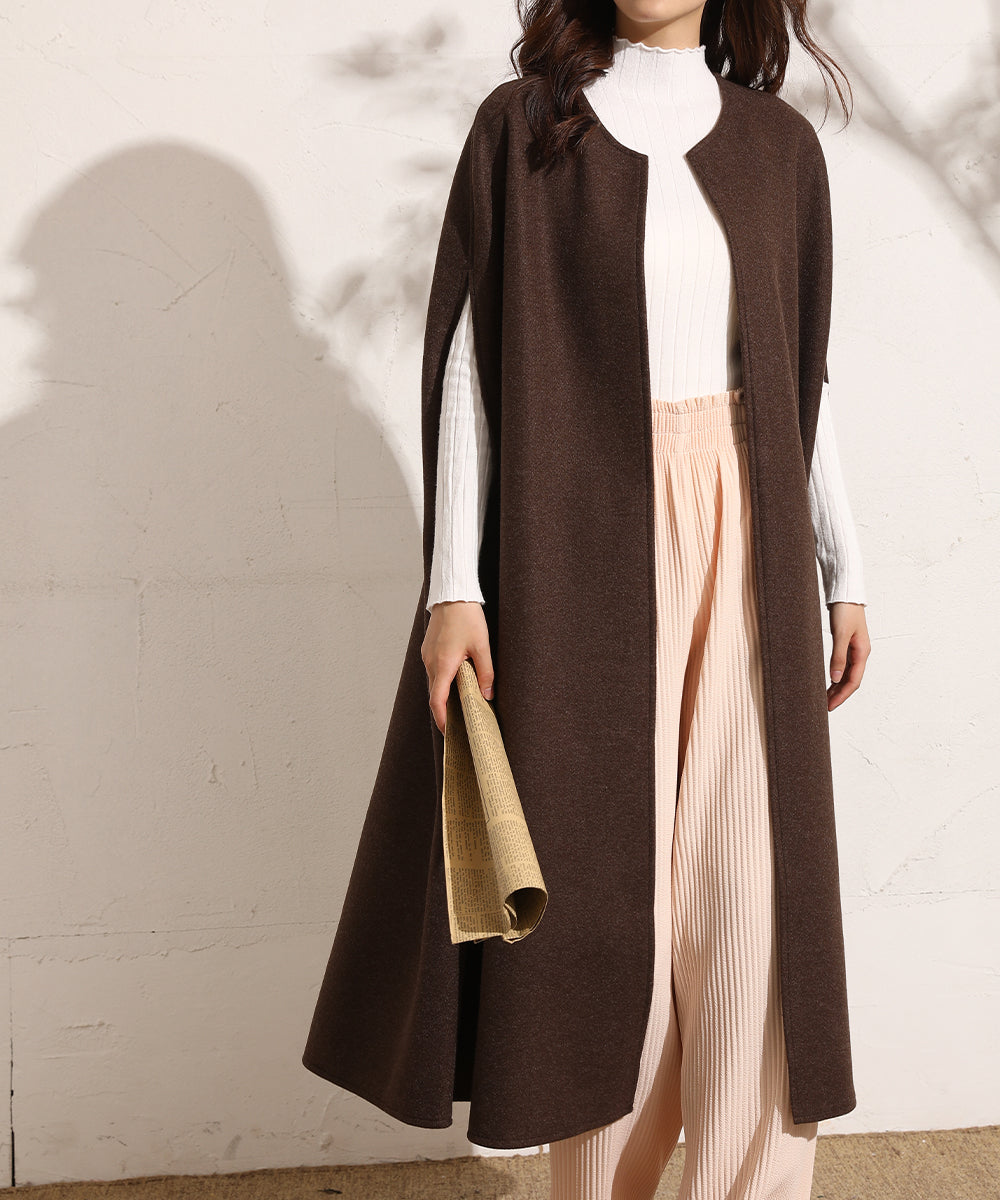 メゾンドラティール maison de LATIR ノースリーブミドル丈コート ベスト・ジレ (ブラウン) ブラウン