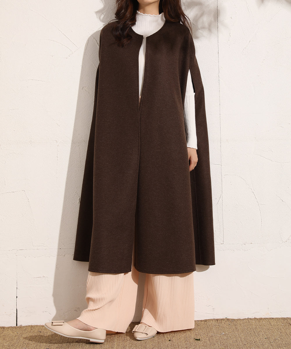 メゾンドラティール maison de LATIR ノースリーブミドル丈コート ベスト・ジレ (ブラウン) ブラウン