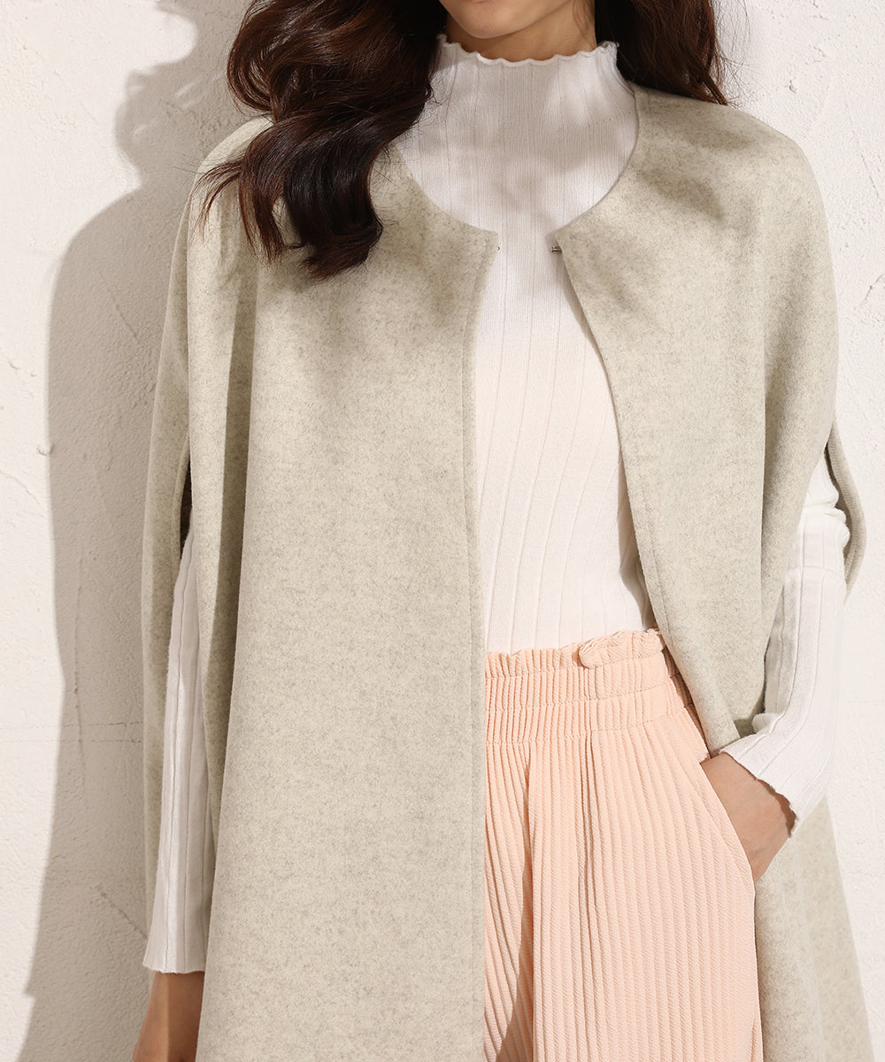 メゾンドラティール maison de LATIR ノースリーブミドル丈コート ベスト・ジレ (ブラウン) ブラウン