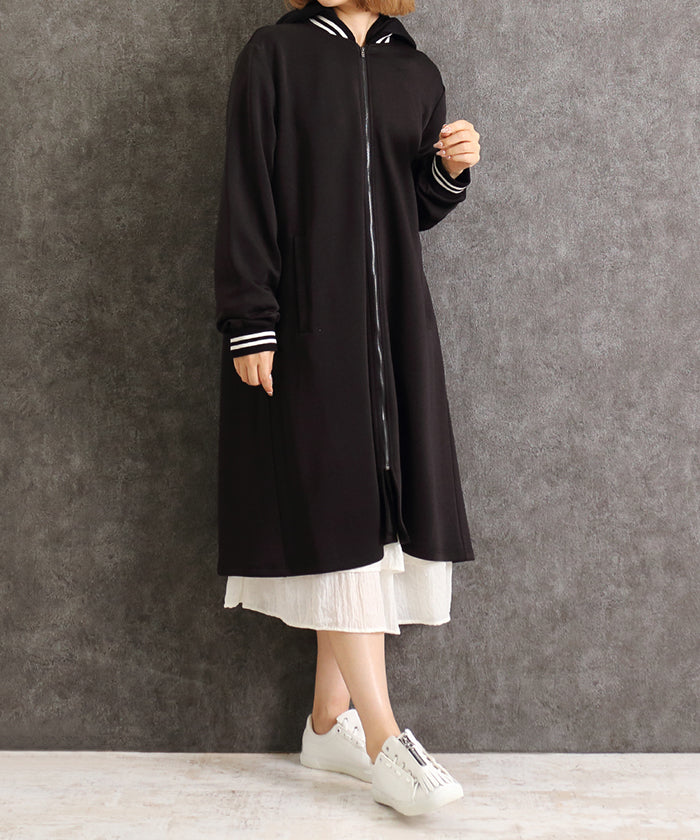 Martha MARTHA Varsity Jacket Style Cardboard Knit One-Piece Dress