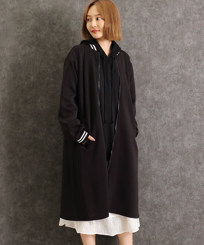 Martha MARTHA Varsity Jacket Style Cardboard Knit One-Piece Dress