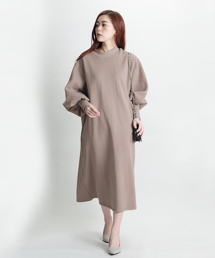 Martha MARTHA Fleece-Lined Bishop Sleeve Dress