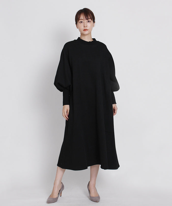 Martha MARTHA Fleece-Lined Bishop Sleeve Dress