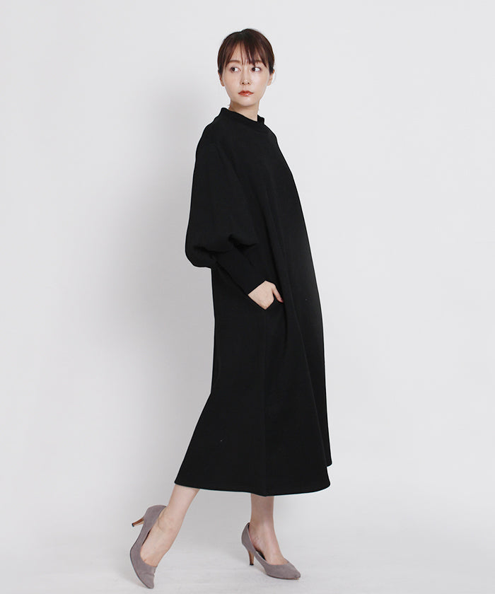 Martha MARTHA Fleece-Lined Bishop Sleeve Dress
