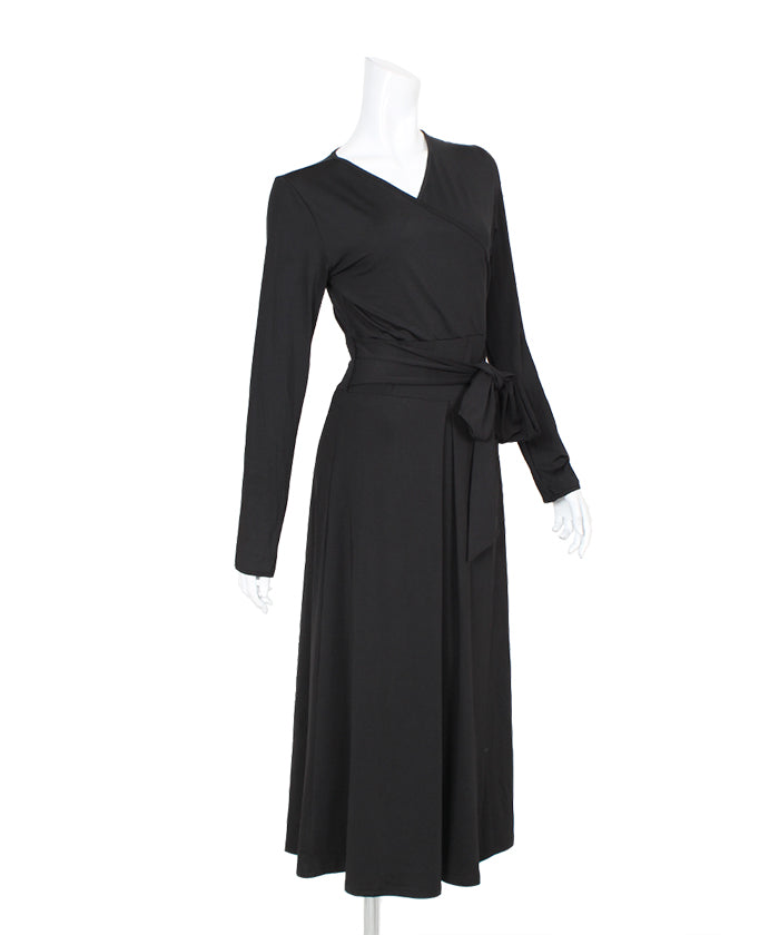 マーサ MARTHA ロングカシュクールジャージーワンピース (ロイヤルブルー) ロイヤルブルー