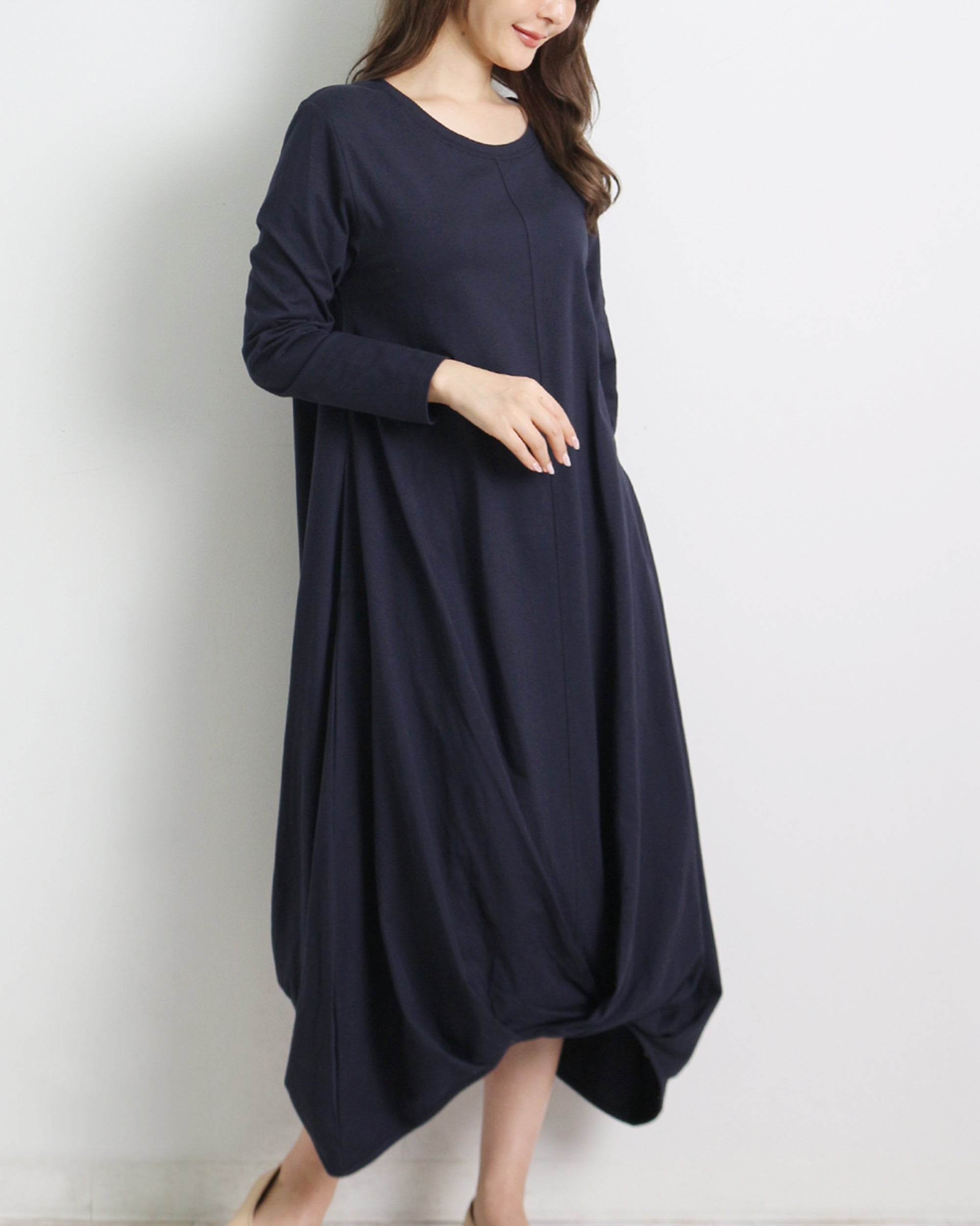 white christmas dresses Martha Cotton Tuck Hem Wide One-Piece Dress