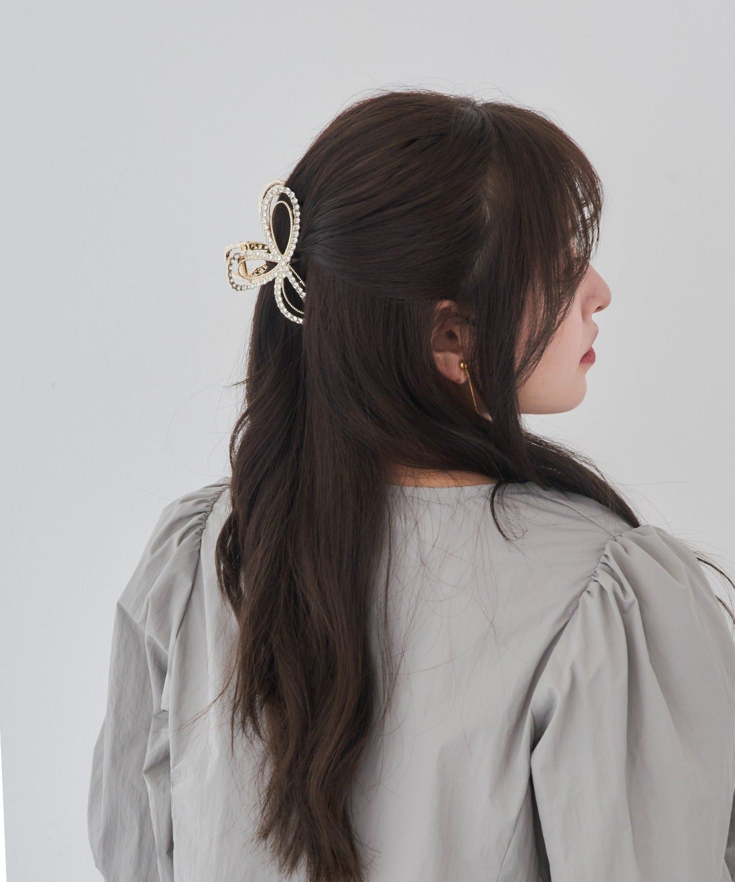 マガジンデモードシュシュ MAGASIN DE MODE Chou Chou パール ラインストーン リボンヘアクリップ OSWY (その他) その他