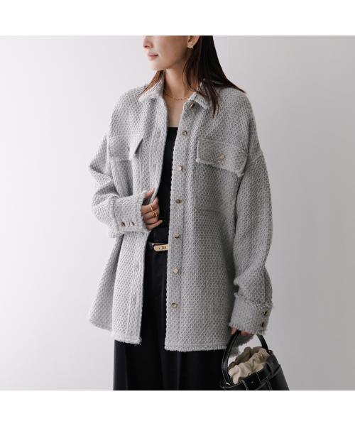 マルモア 【marmors】tweed fringe shirt BLACK marmors【マルモア】 tweed fringe shirt BLACK (0224301073)