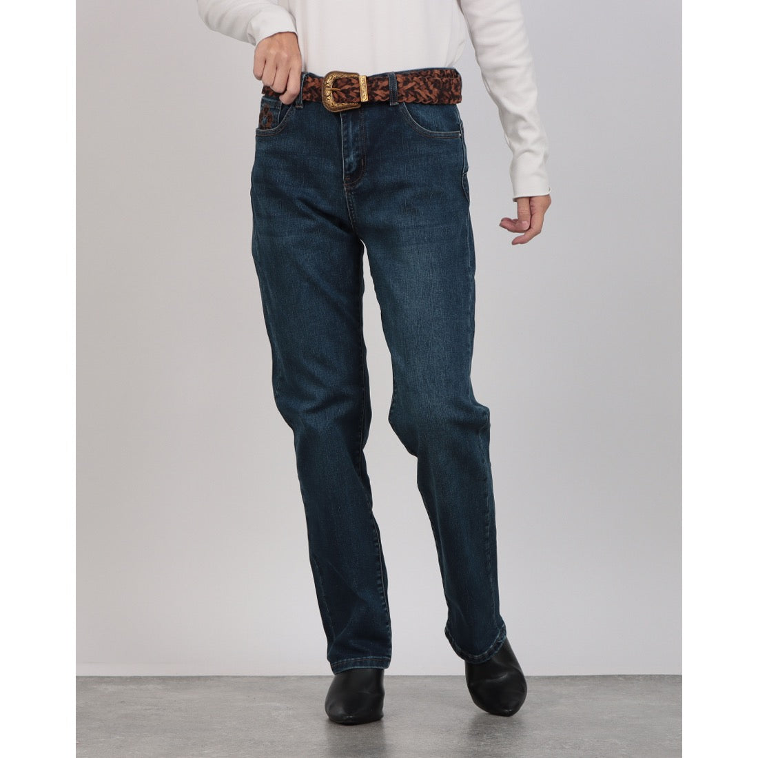 メゾンオナド MAISON ONADO Belt付ポケットフラワーポイントDENIM (BLUE) BLUE