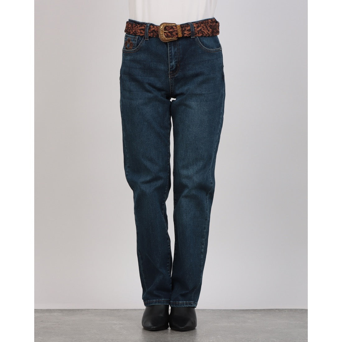 メゾンオナド MAISON ONADO Belt付ポケットフラワーポイントDENIM (BLUE) BLUE