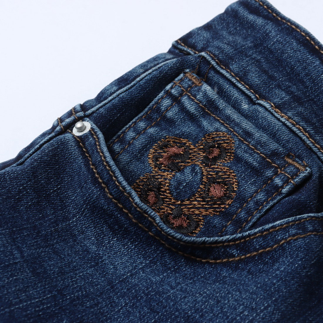 メゾンオナド MAISON ONADO Belt付ポケットフラワーポイントDENIM (BLUE) BLUE