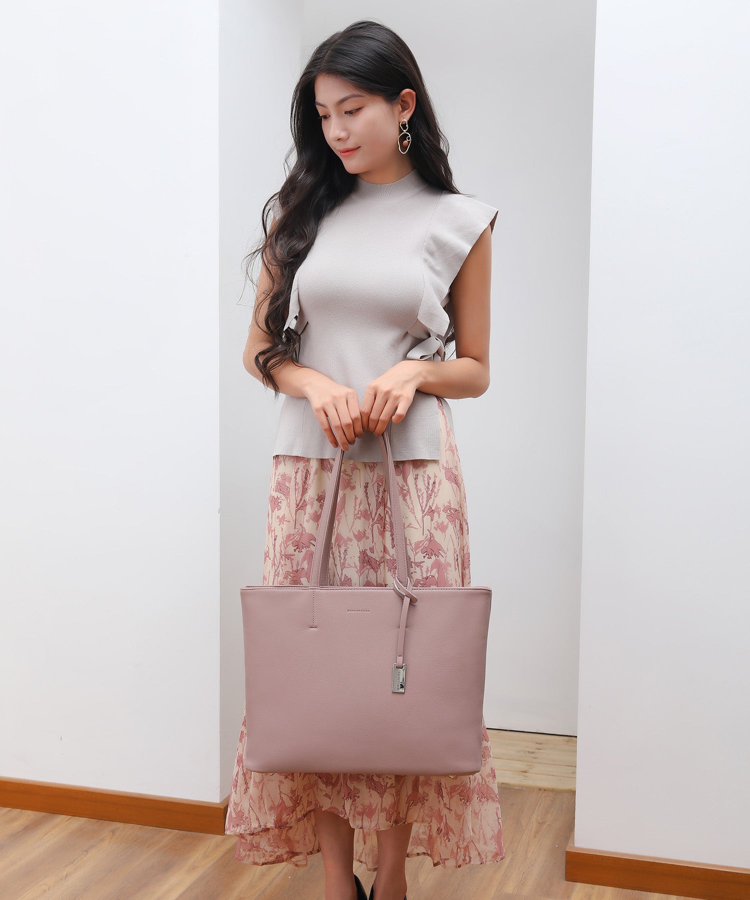 マーキュリーデュオ MERCURYDUO チャーム付きシンプルトートバッグ (SMPNK) SMPNK