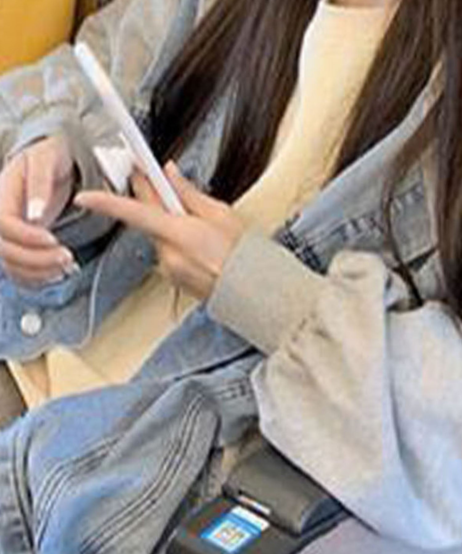 ミージェーン me Jane デニム切替オーバーサイズフードコート (グレー) グレー