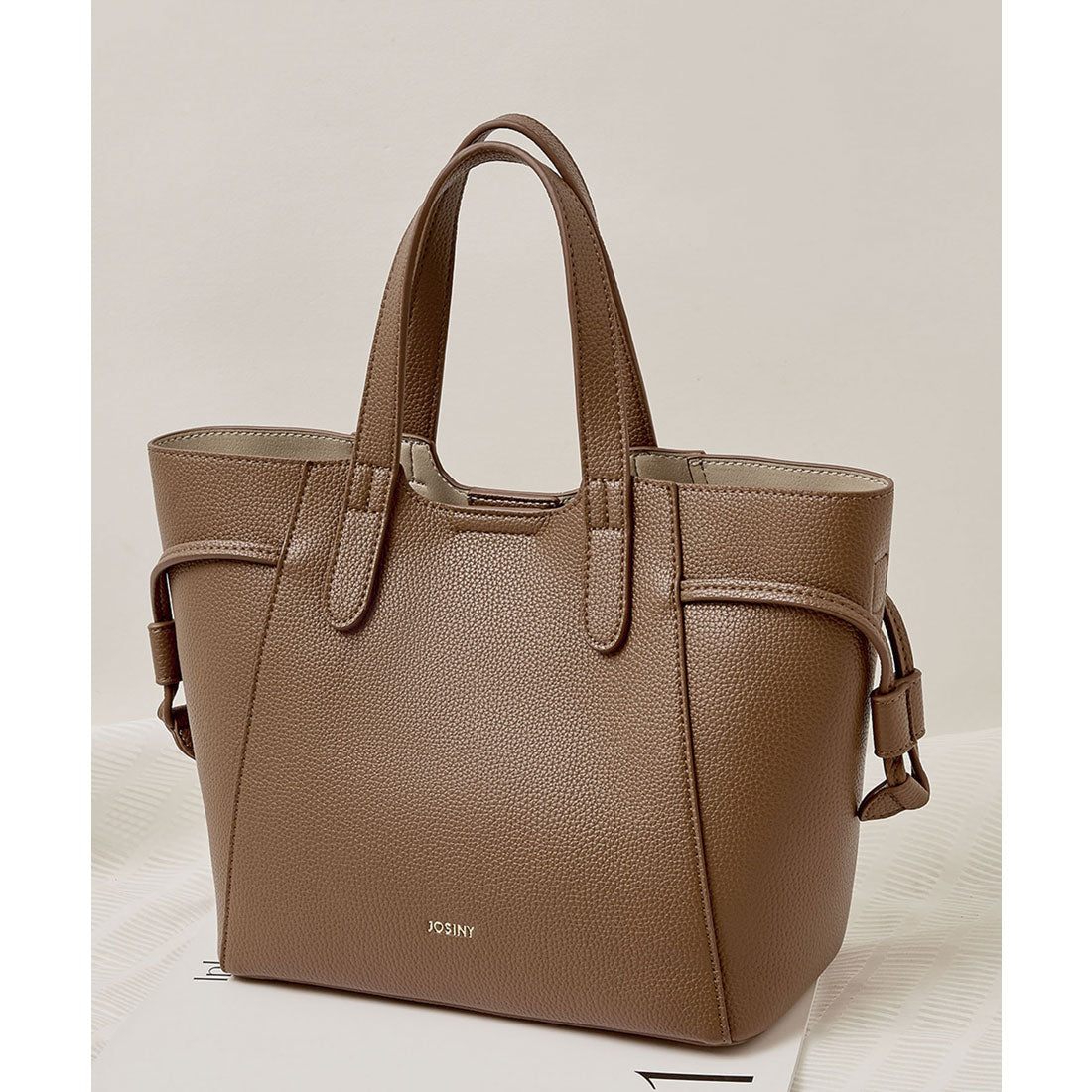 メキシカン MEXICAN 牛床革レザーハンドトートバッグ (ブラウン) ブラウン