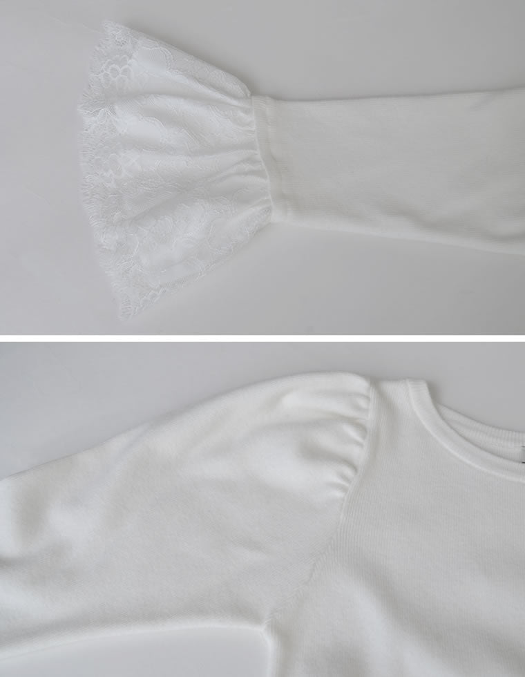 ミズム MEISM リバーレースフリルボートネックニット (ブラック) ブラック