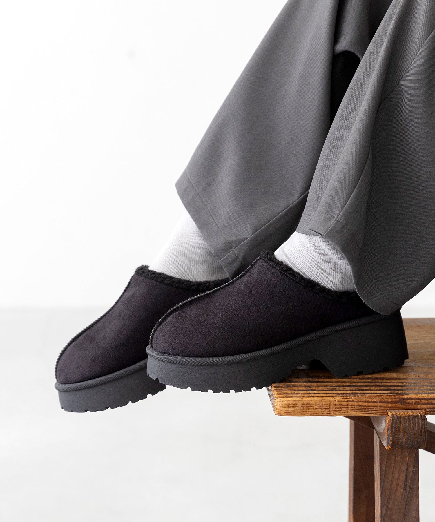 メヌエ Menue 厚底 ボア ムートン (3020ブラックSD) 3020ブラックSD