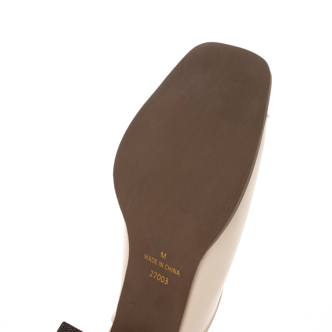 メヌエ Menue スクエアトゥセンターシーム7cmヒールミュール