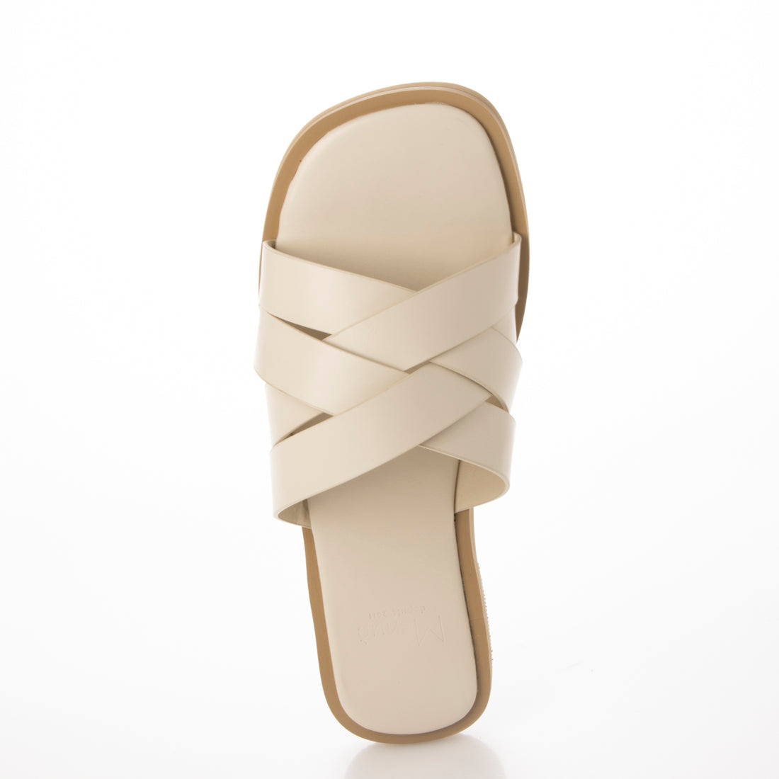 メヌエ Menue スクエアトゥ 編み込み サンダル (1001アイボリーPU) 1001アイボリーPU