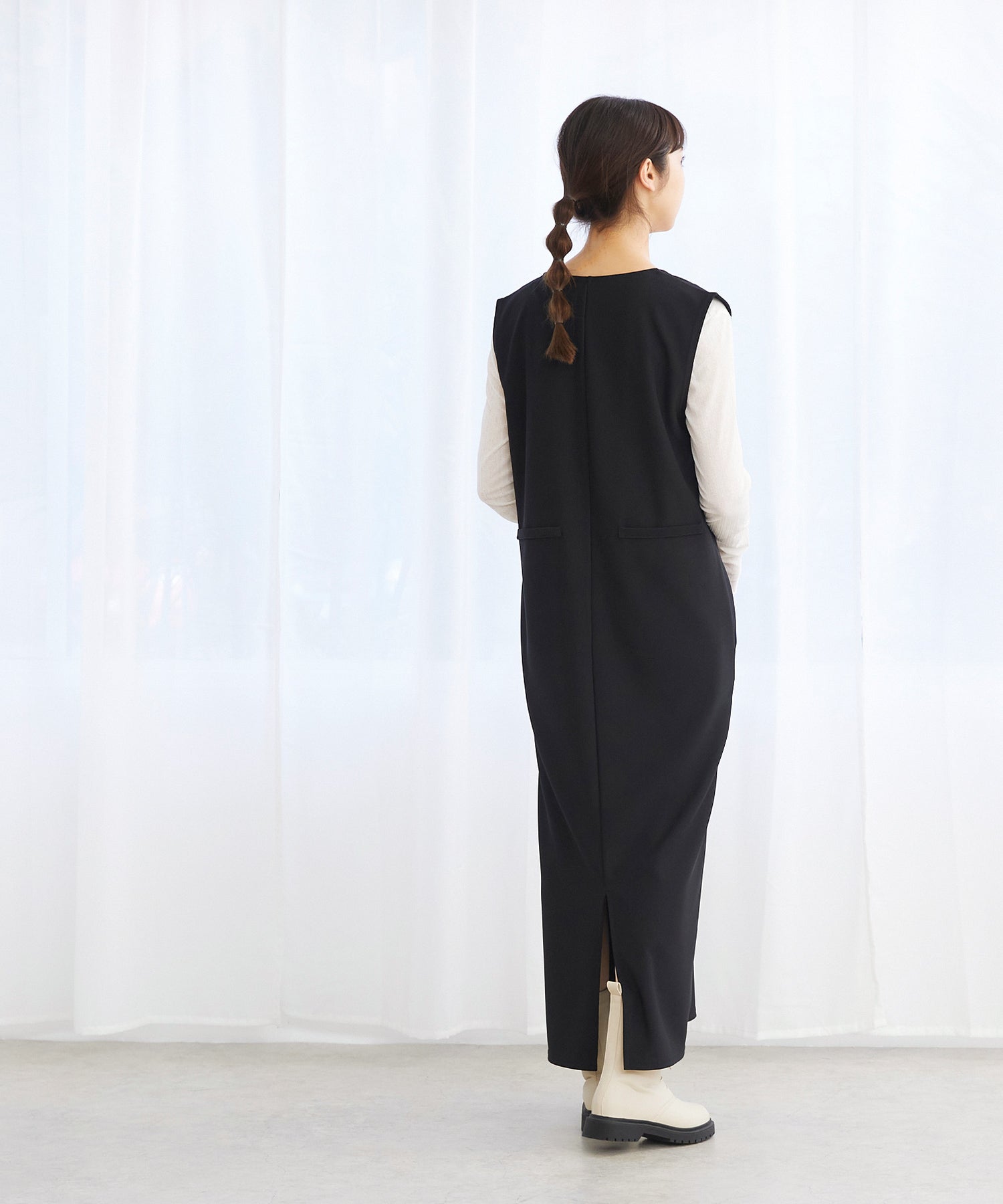 メヌエ Menue レースアップ トラックソールミドルブーツ (1001アイボリーPU) 1001アイボリーPU