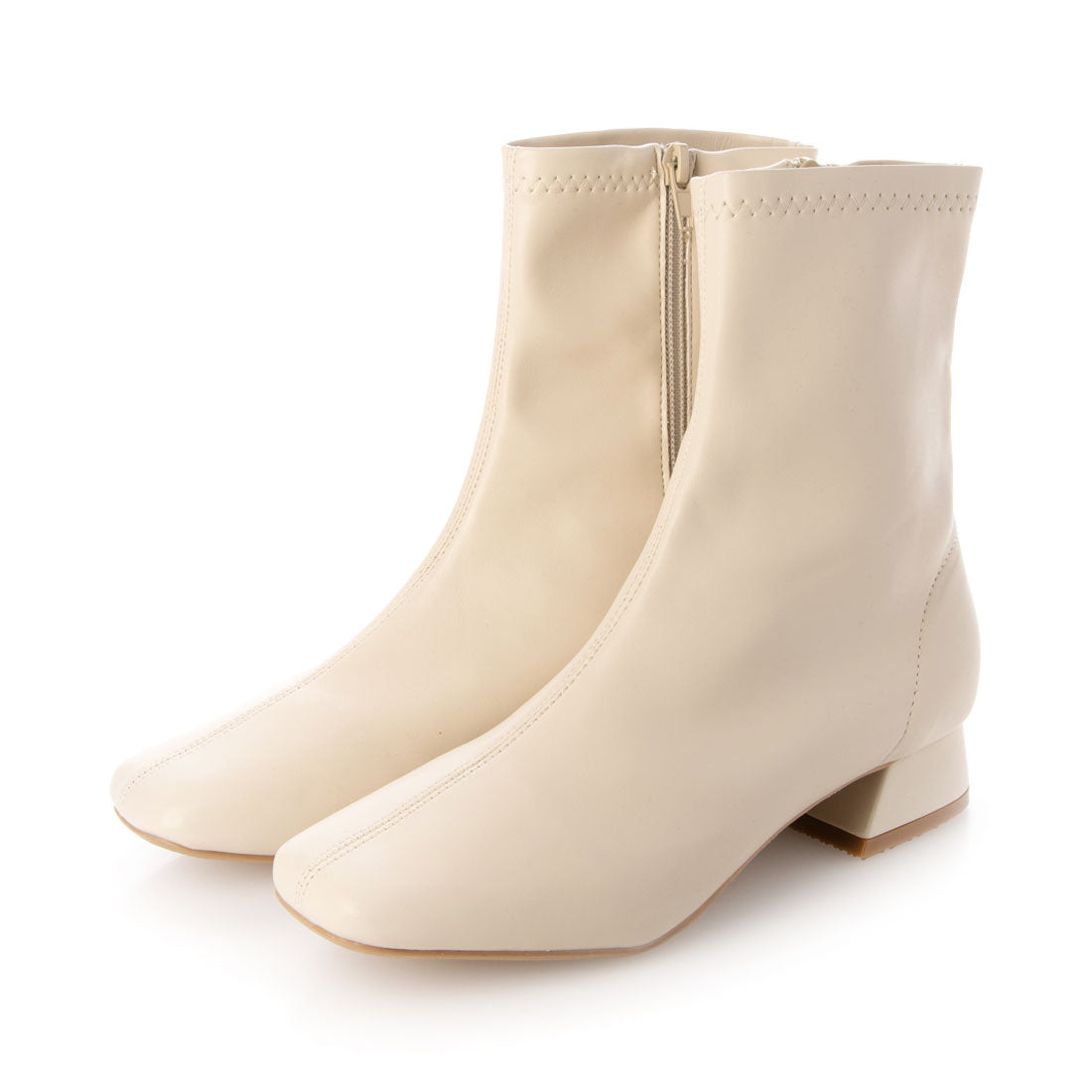 メヌエ Menue スクエアトゥ 滑りにくい オールウェザーブーツ (1001アイボリーPU) 1001アイボリーPU