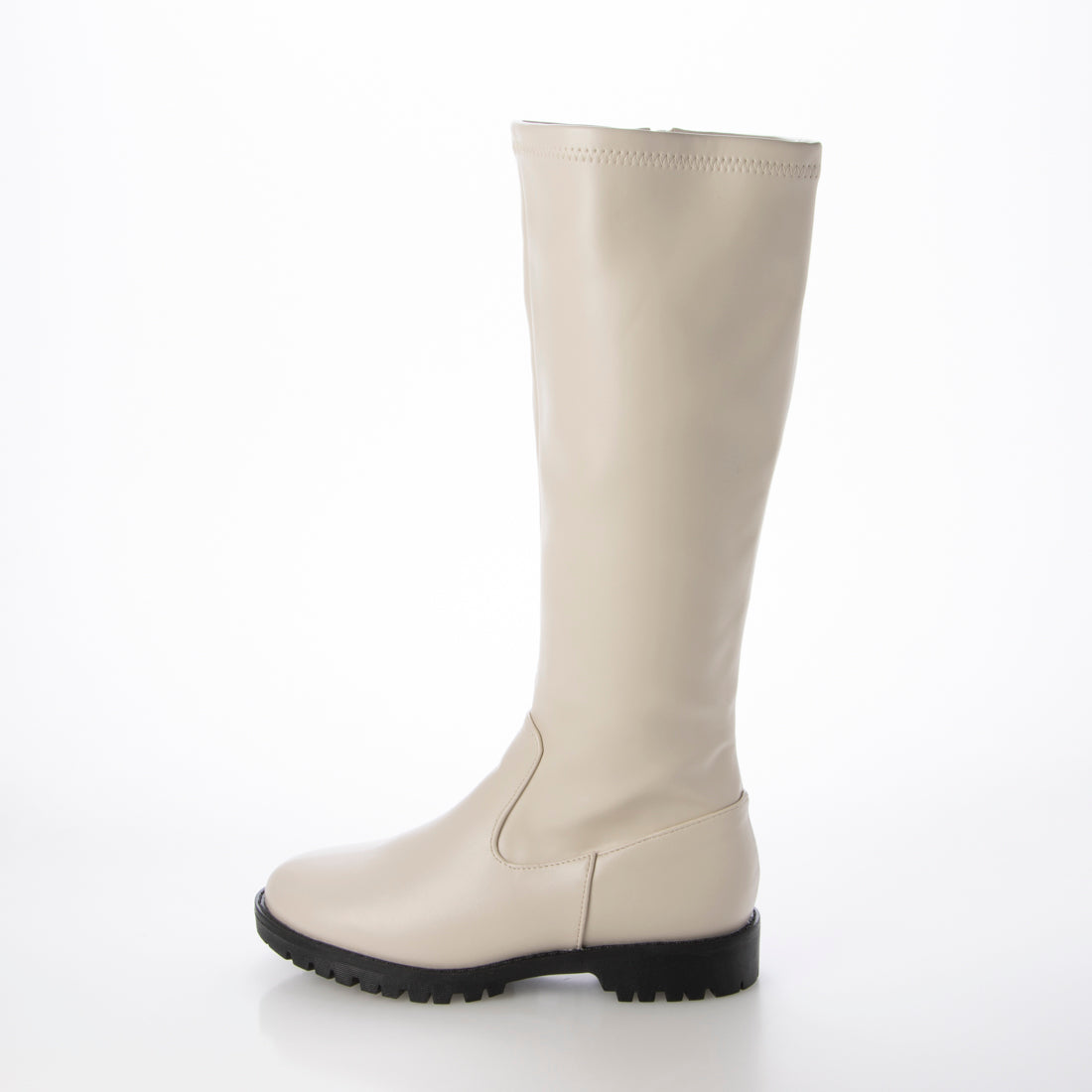 メヌエ Menue ボリュームヒールロングブーツ (1001アイボリーPU) 1001アイボリーPU