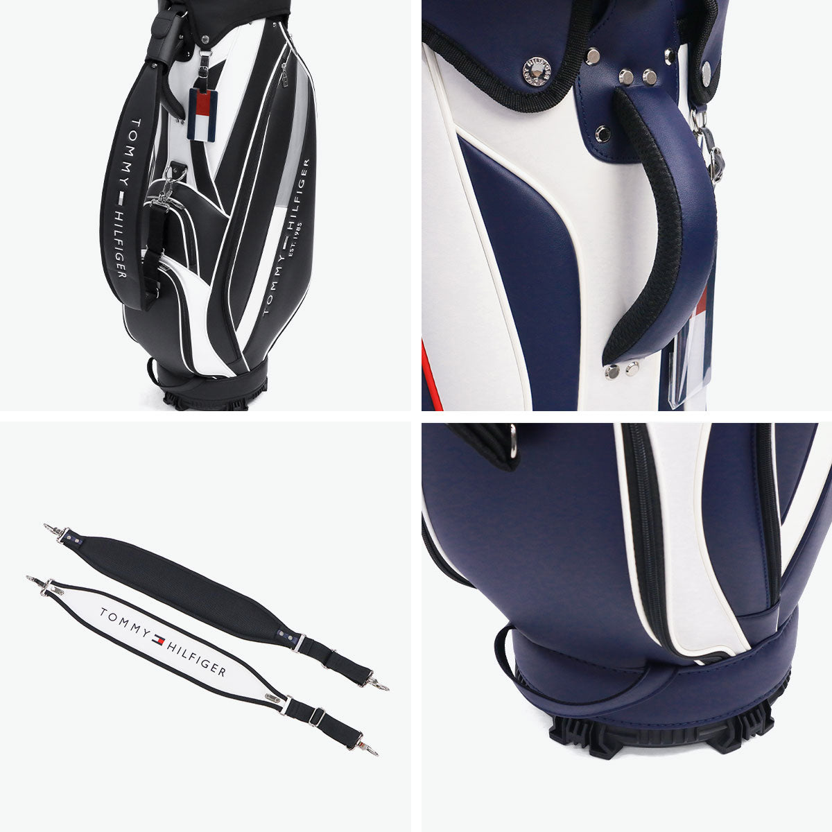 トミー ヒルフィガー ゴルフ TOMMY HILFIGER GOLF キャディバッグ メンズ レディース おしゃれ 9.0型 9型 46インチ 5分割 軽量 カート型 合皮 キャディ バッグ カートキャディバッグ ベーシック THMG4SC5 (ブラック) ブラック