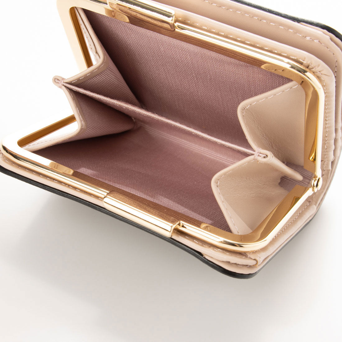 ミアン MIAN 【本革/コンパクト/がまぐち】KERRIA / 国産牛革 がま口二つ折り財布 (ブラック) ブラック