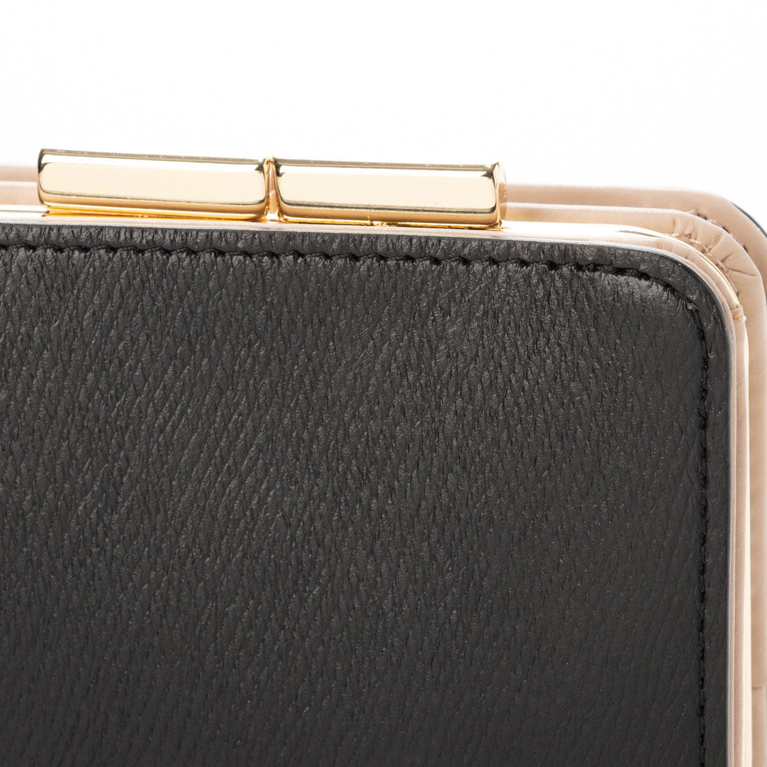 ミアン MIAN 【本革/コンパクト/がまぐち】KERRIA / 国産牛革 がま口二つ折り財布 (ブラック) ブラック