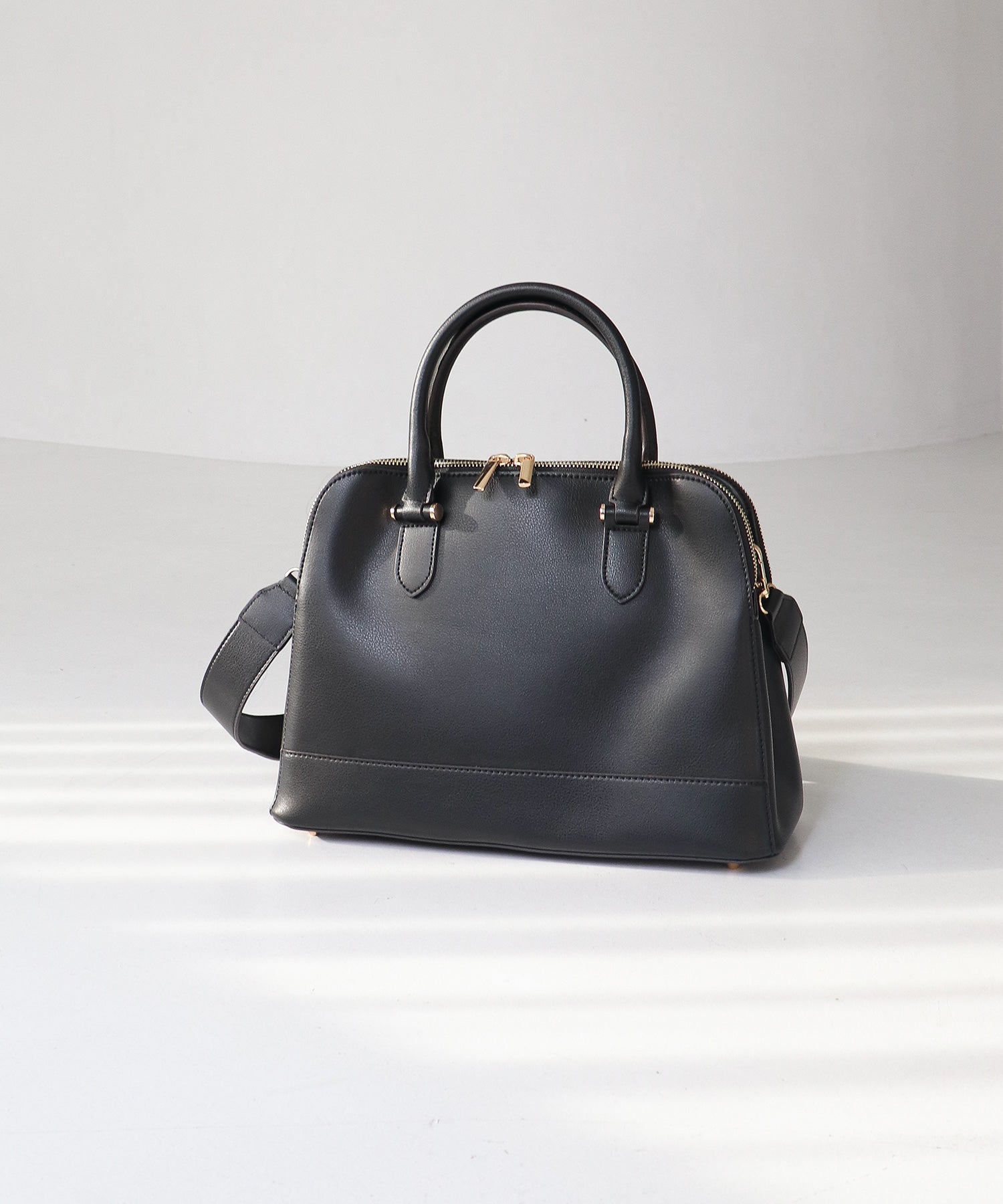 ミアン MIAN 【お仕事/シーズンレス】ダブルジップトートバッグ (ブラック) ブラック