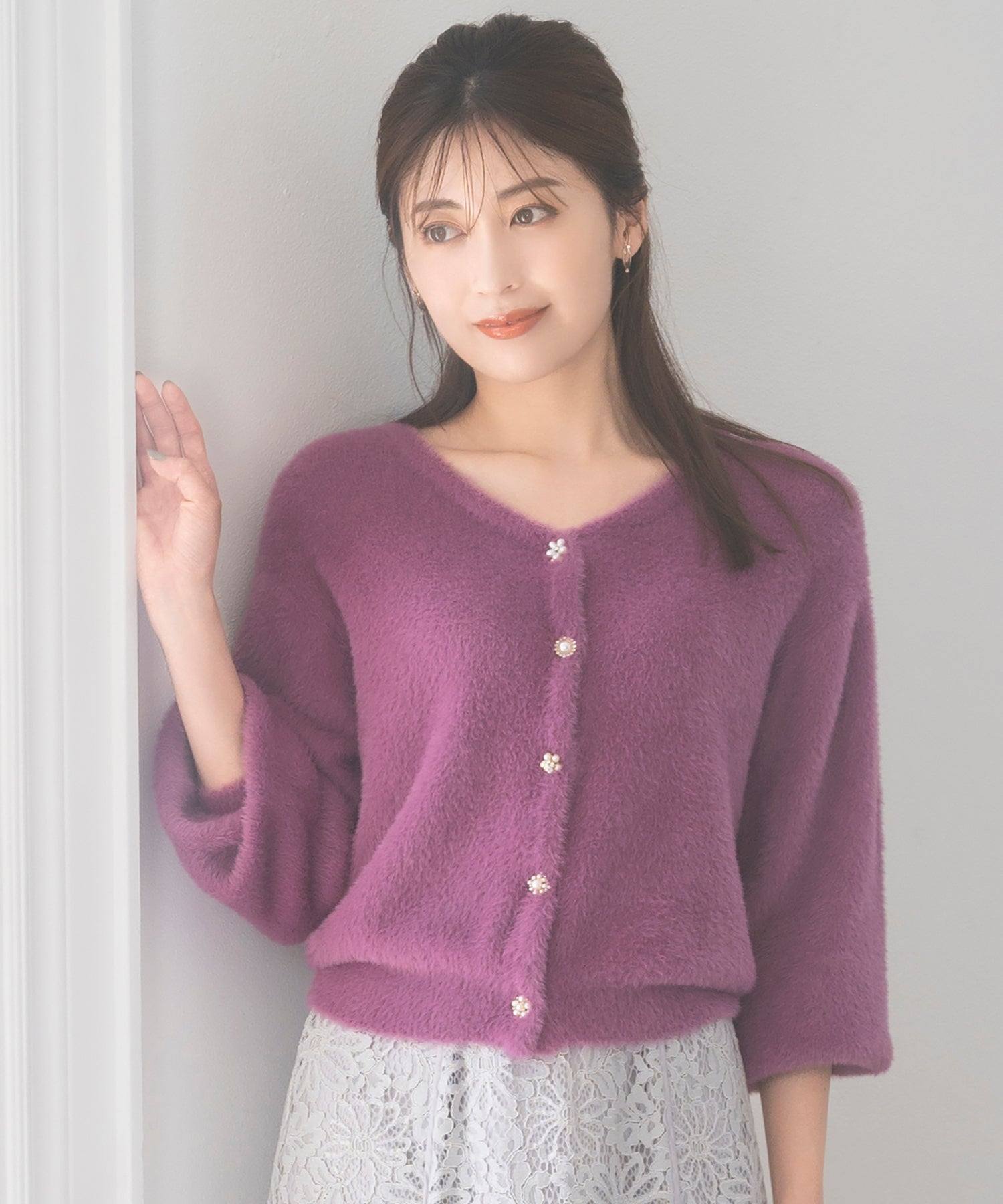 ミッシュマッシュ MISCH MASCH シャギービジューカーディガン/MM338401