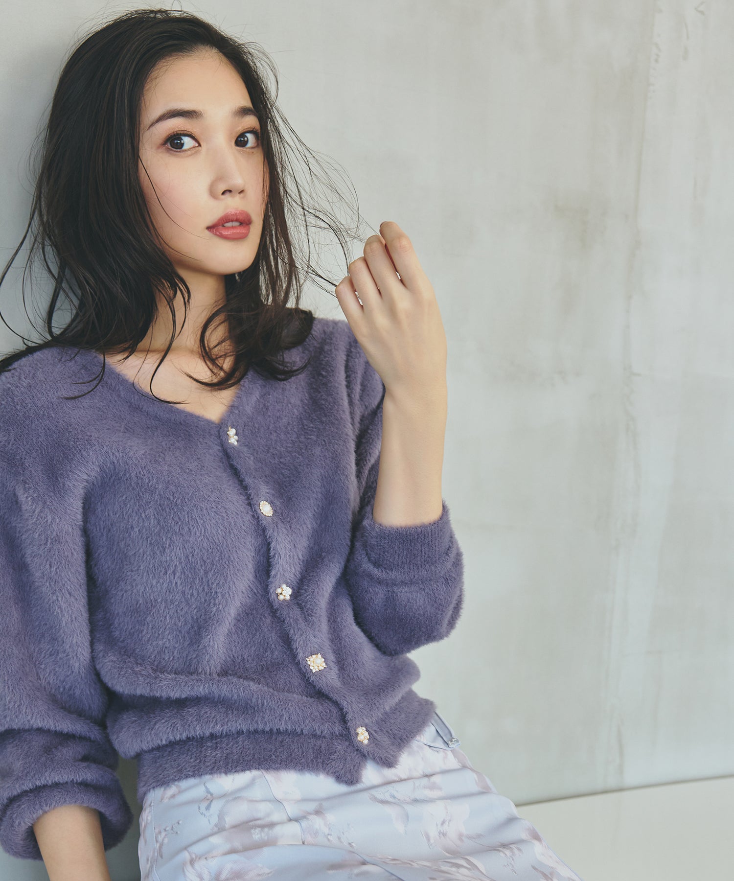 ミッシュマッシュ MISCH MASCH シャギービジューカーディガン/MM338401 (CH.GREY) CH.GREY