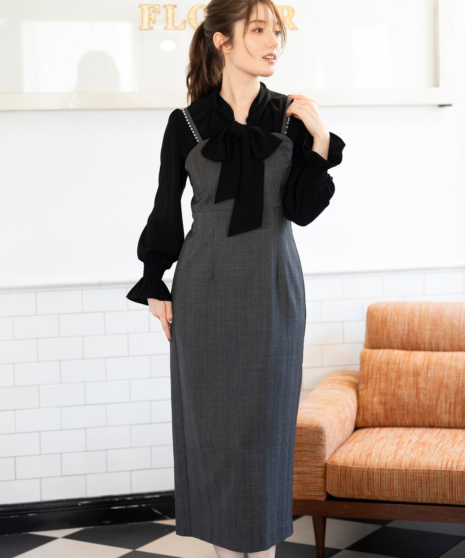 ミッシュマッシュ MISCH MASCH ショルダーチェーンキャミワンピース/MM337418 (GRAY) GRAY