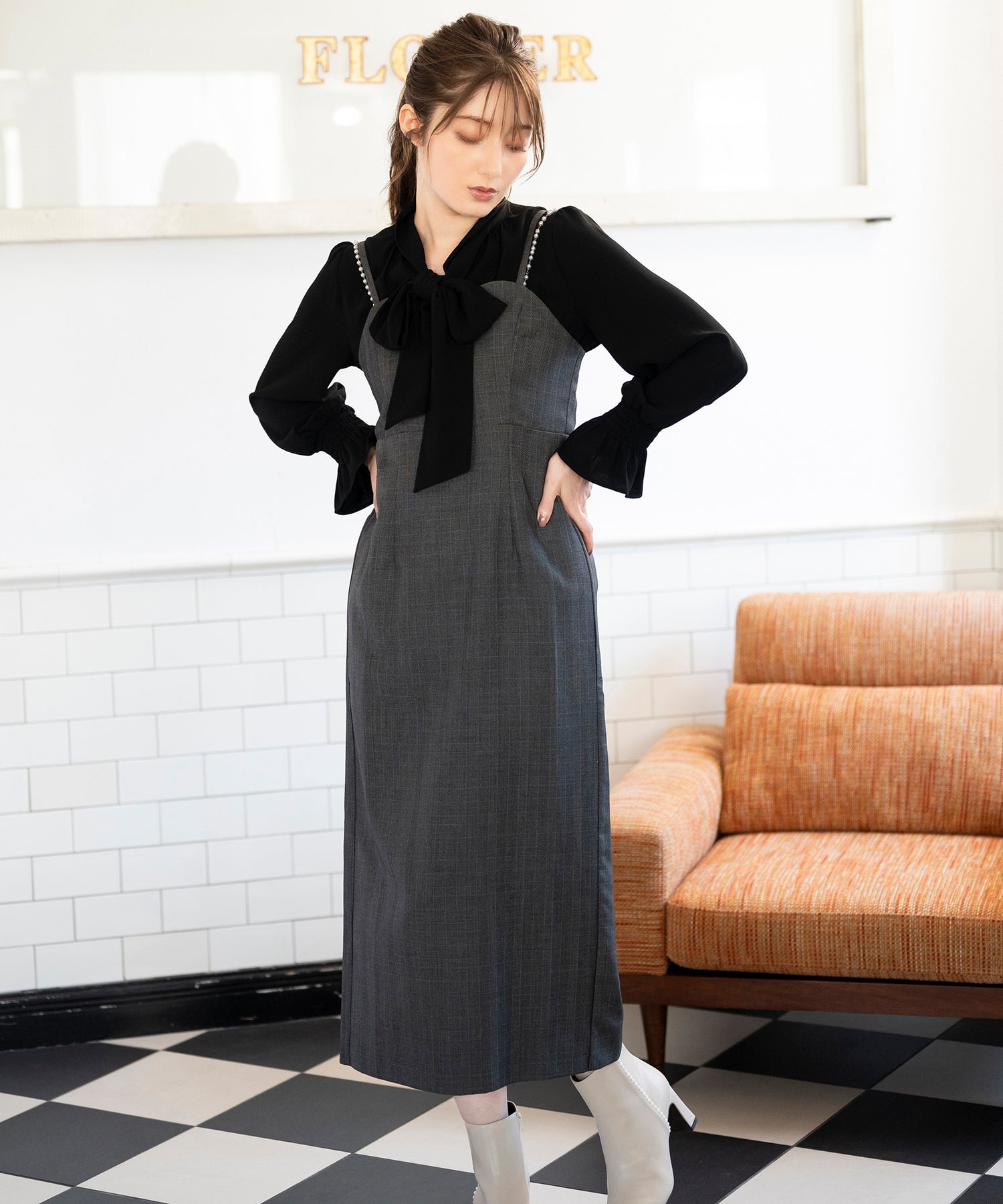 ミッシュマッシュ MISCH MASCH ショルダーチェーンキャミワンピース/MM337418 (GRAY) GRAY