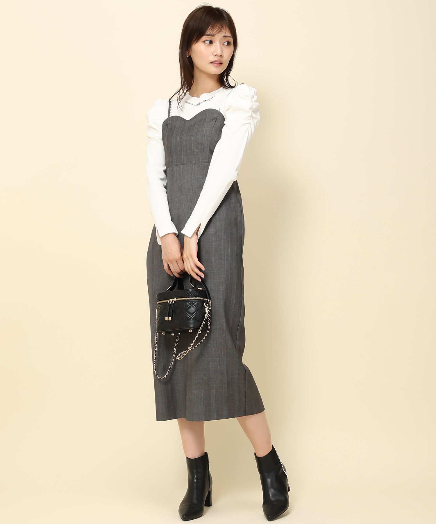 ミッシュマッシュ MISCH MASCH ショルダーチェーンキャミワンピース/MM337418 (GRAY) GRAY
