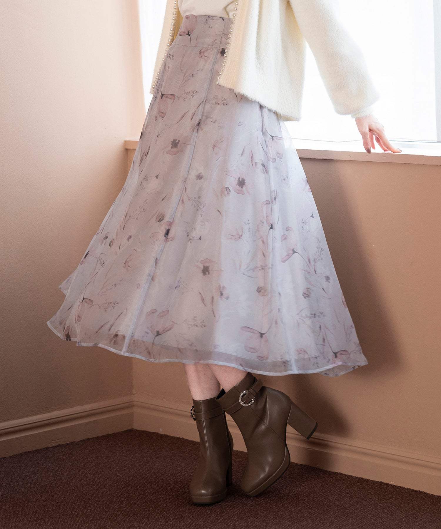 ミッシュマッシュ MISCH MASCH シフォンジーレースアップスカート/MM337228