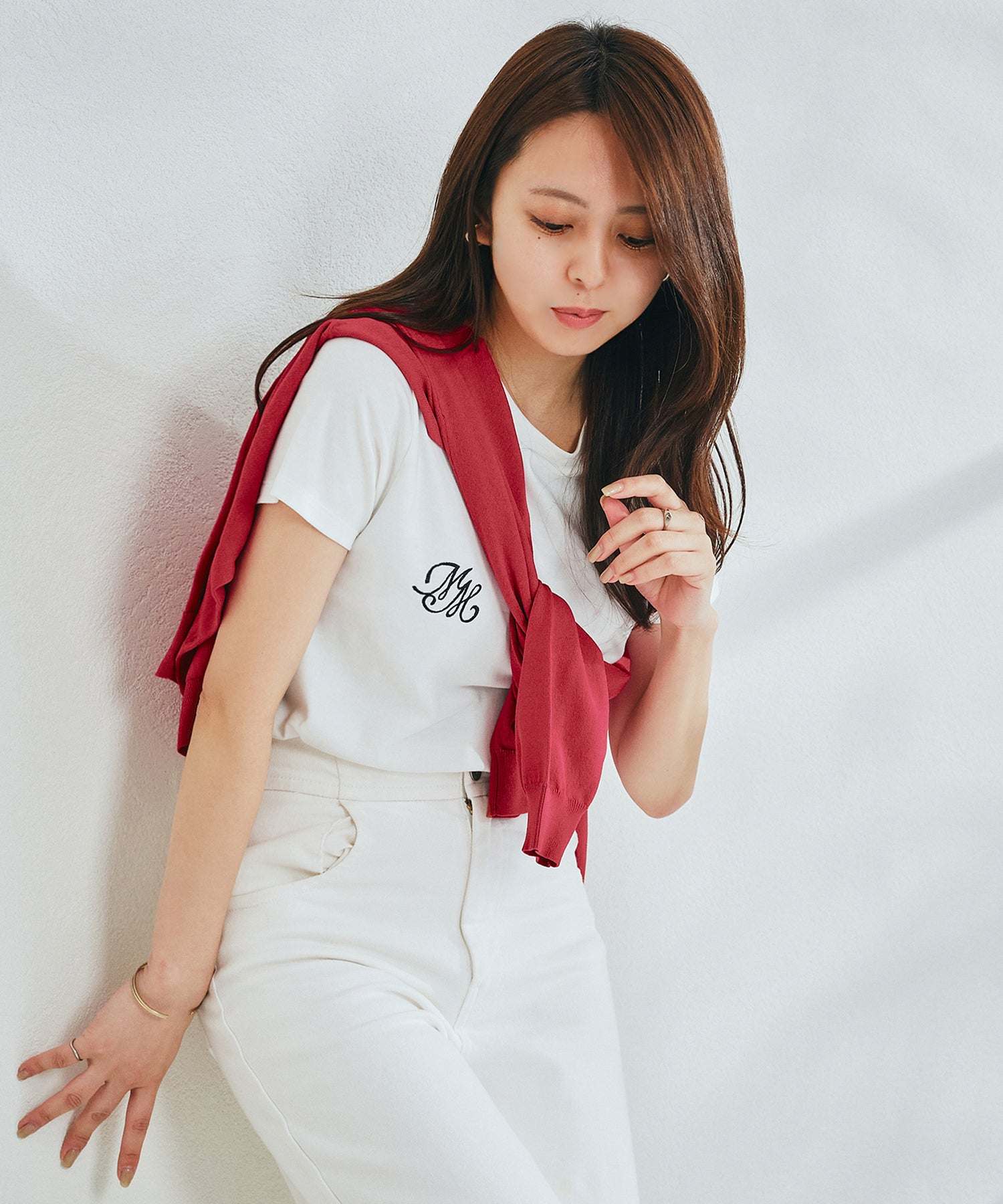 ミッシュマッシュ MISCH MASCH カーディガンランキング1位!【接触冷感】【UV機能】【2024春夏新作】ベーシックビジュー釦カーディガン/MM428406 (GREEN) GREEN