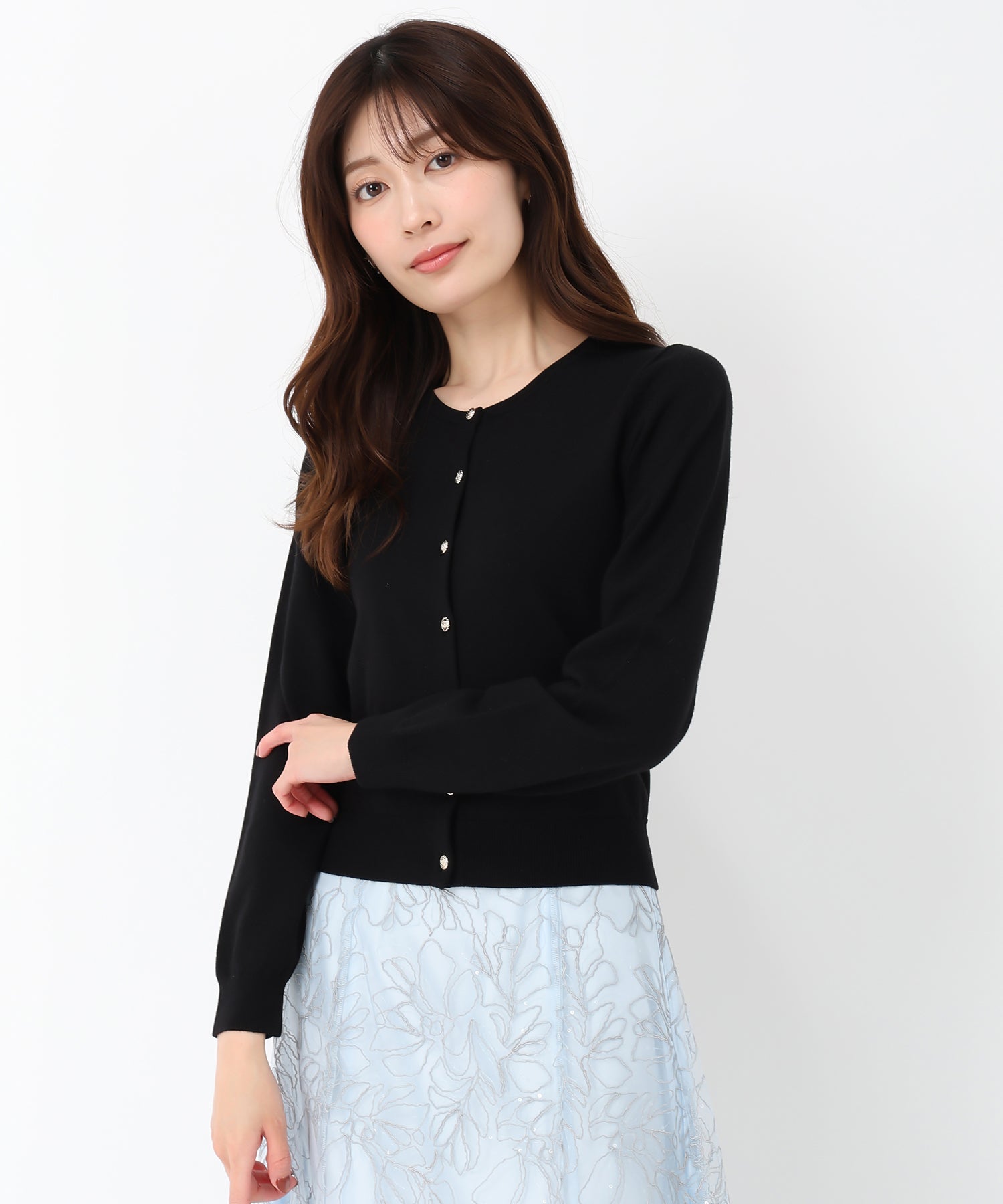 ミッシュマッシュ MISCH MASCH 2025春夏新作ベーシック金釦カーディガン/MM518406 (BLACK) BLACK