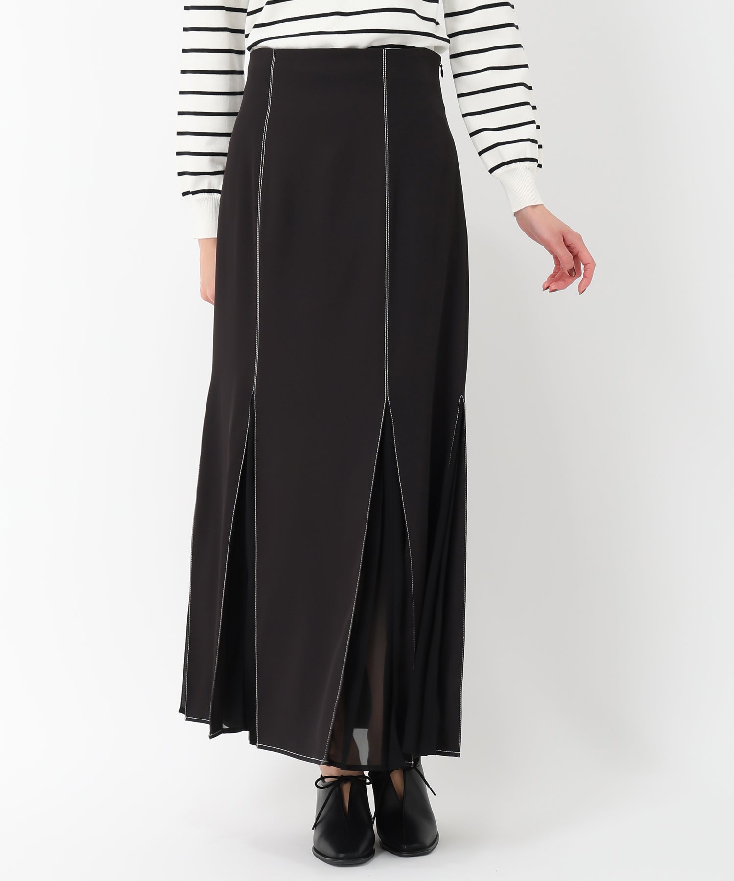 ミッシュマッシュ MISCH MASCH 2025春夏新作異素材プリーツマーメイドスカート/MM517214