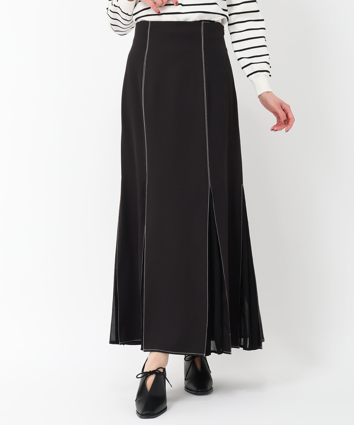 ミッシュマッシュ MISCH MASCH 2025春夏新作異素材プリーツマーメイドスカート/MM517214