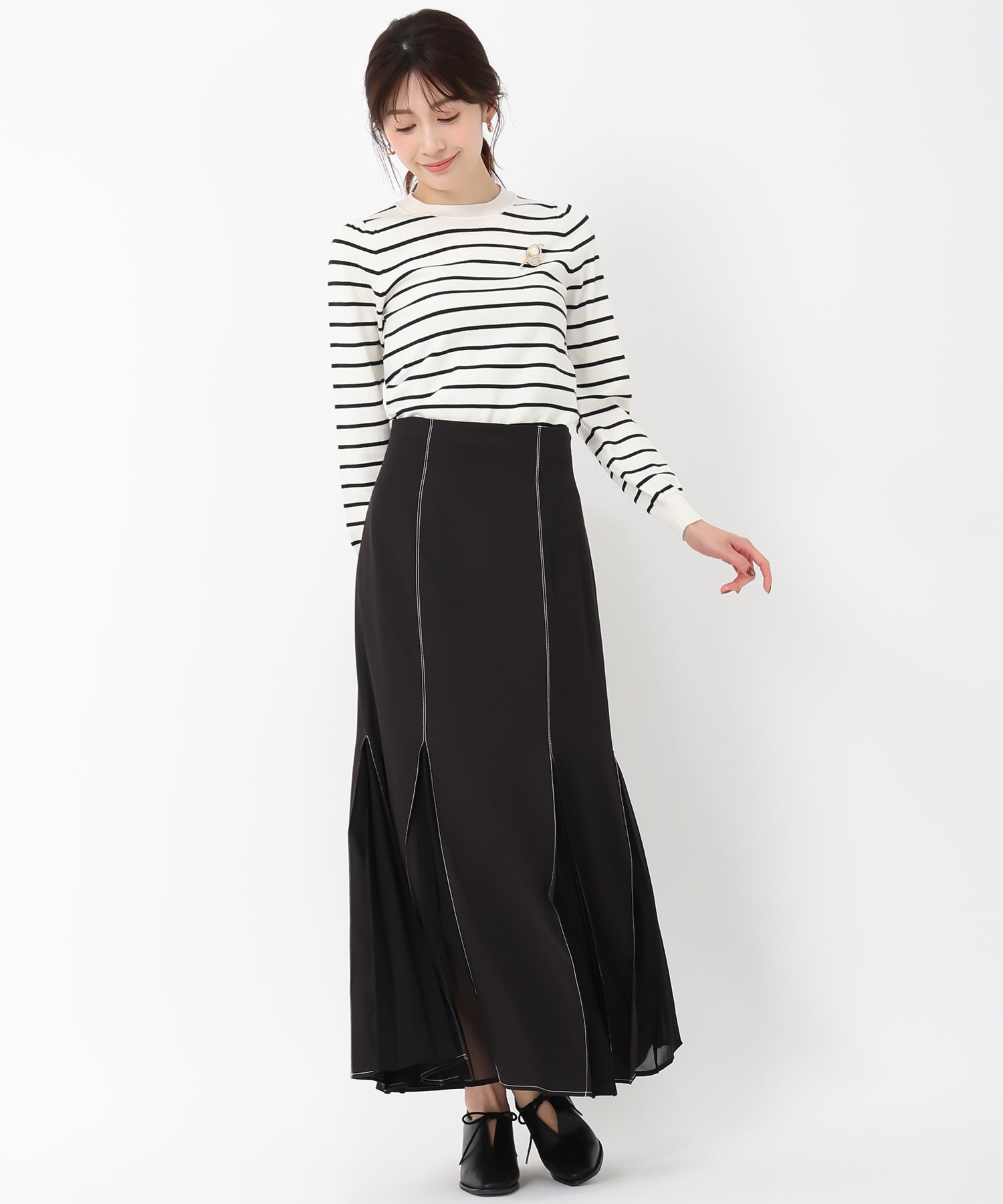 ミッシュマッシュ MISCH MASCH 2025春夏新作異素材プリーツマーメイドスカート/MM517214