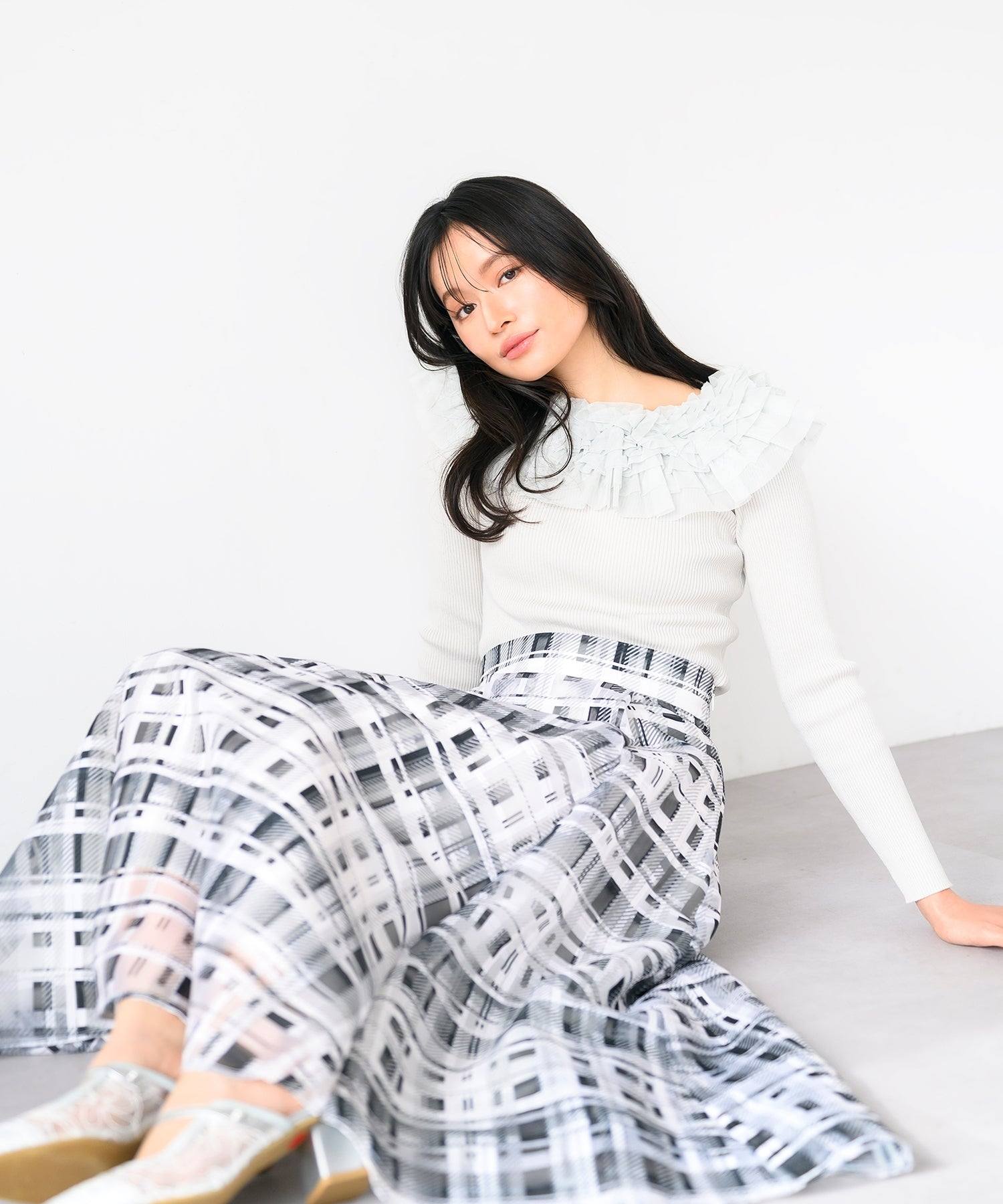 ミッシュマッシュ MISCH MASCH 2025春夏新作 シアーチェックフレアスカート/MM517217