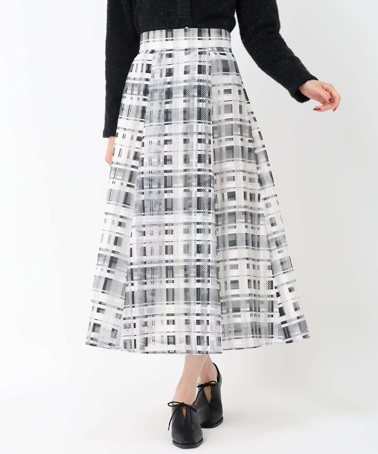 ミッシュマッシュ MISCH MASCH 2025春夏新作 シアーチェックフレアスカート/MM517217