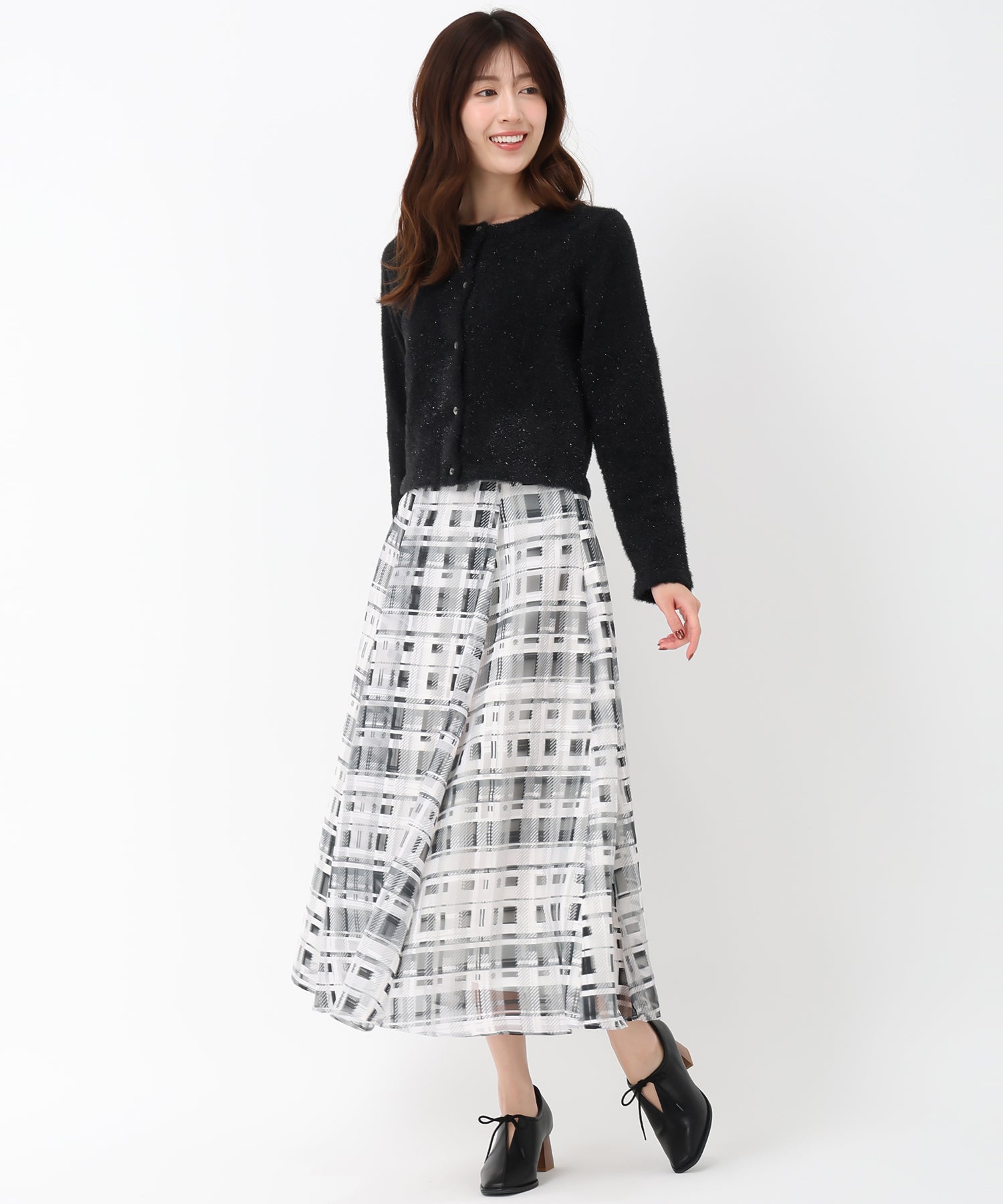 ミッシュマッシュ MISCH MASCH 2025春夏新作 シアーチェックフレアスカート/MM517217