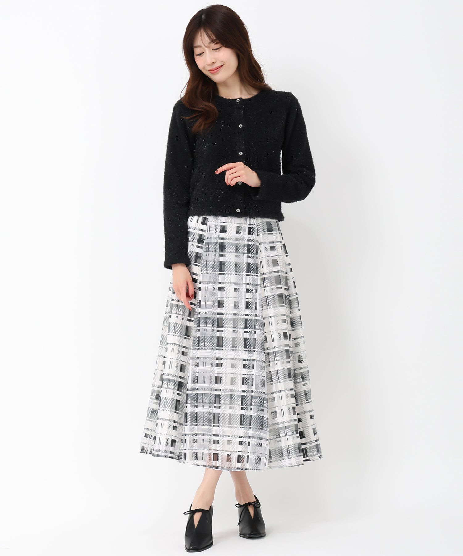 ミッシュマッシュ MISCH MASCH 2025春夏新作 シアーチェックフレアスカート/MM517217