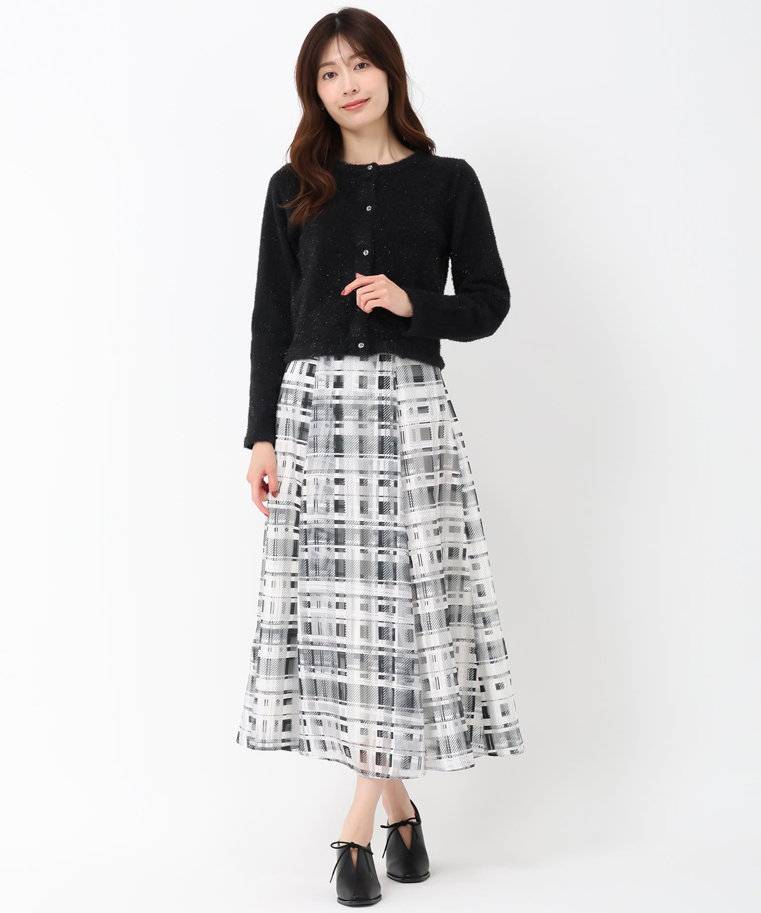 ミッシュマッシュ MISCH MASCH 2025春夏新作 シアーチェックフレアスカート/MM517217
