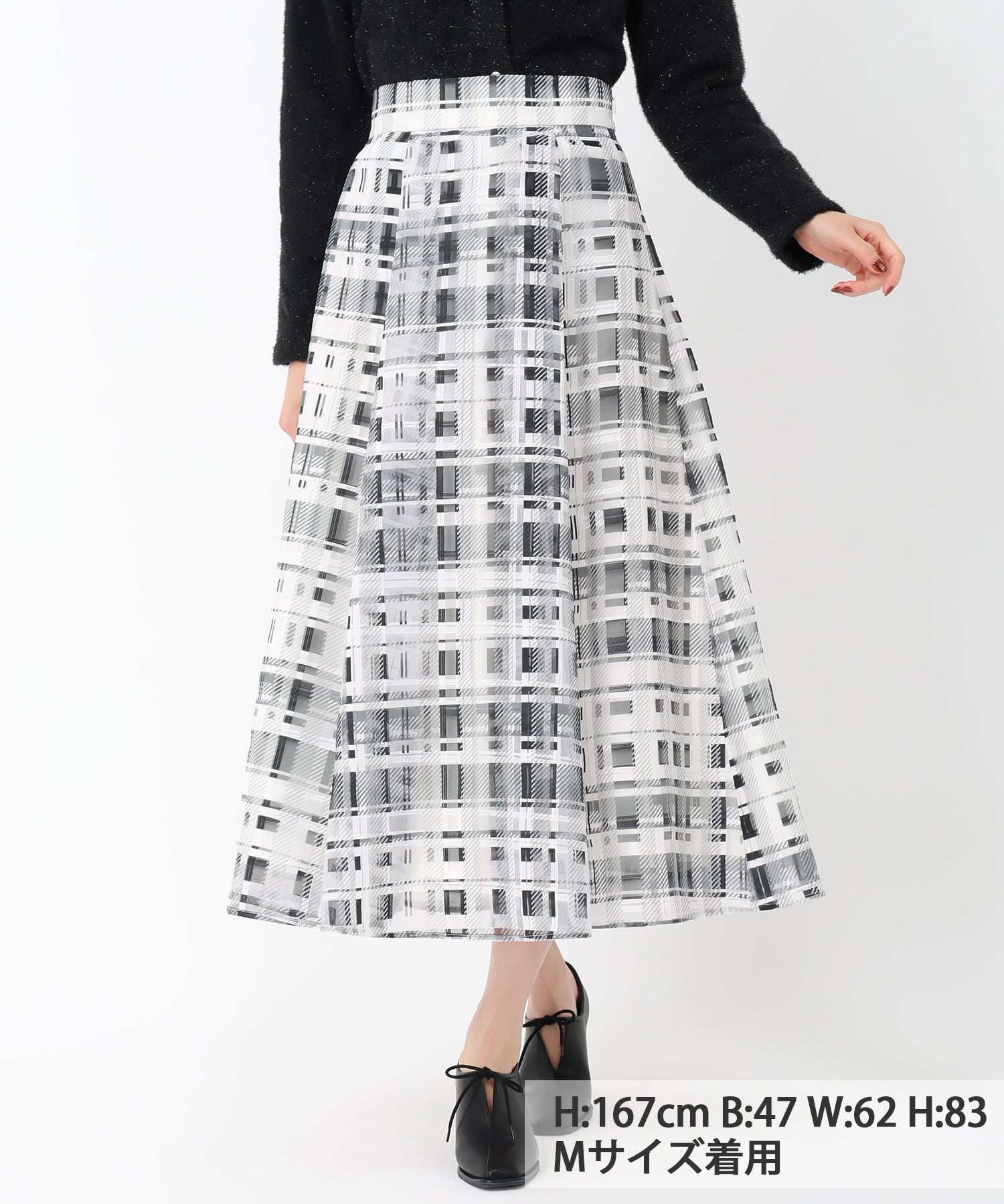 ミッシュマッシュ MISCH MASCH 2025春夏新作 シアーチェックフレアスカート/MM517217