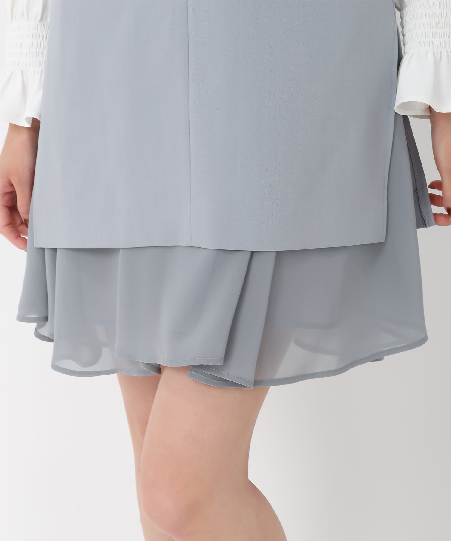 ミッシュマッシュ MISCH MASCH 2025春夏新作 裾雪紡蕾絲迷你連身裙/MM517409